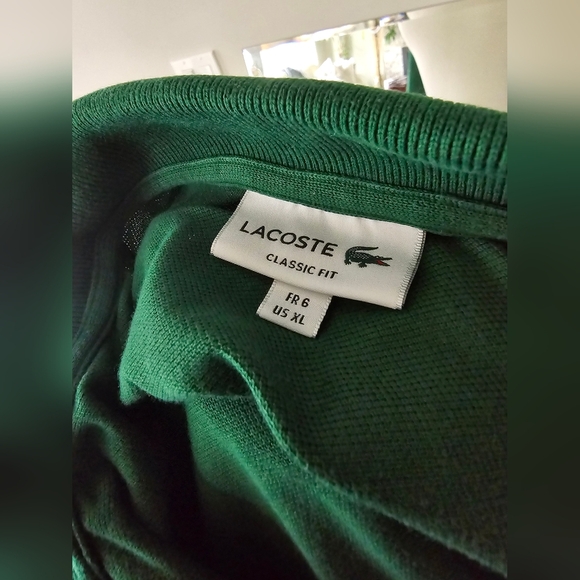 Men's XL Lacoste Long Sleeve Green Polo - Picture 5 of 5